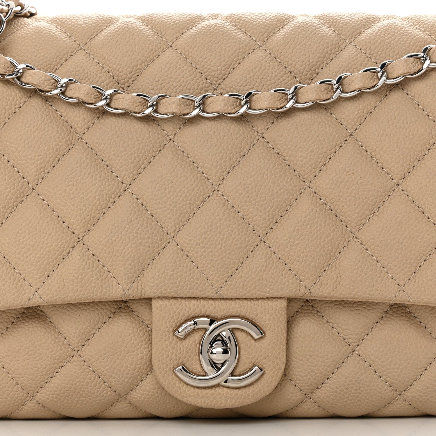Chanel Caviar Quilted Jumbo Easy Flap Beige 9 of 15