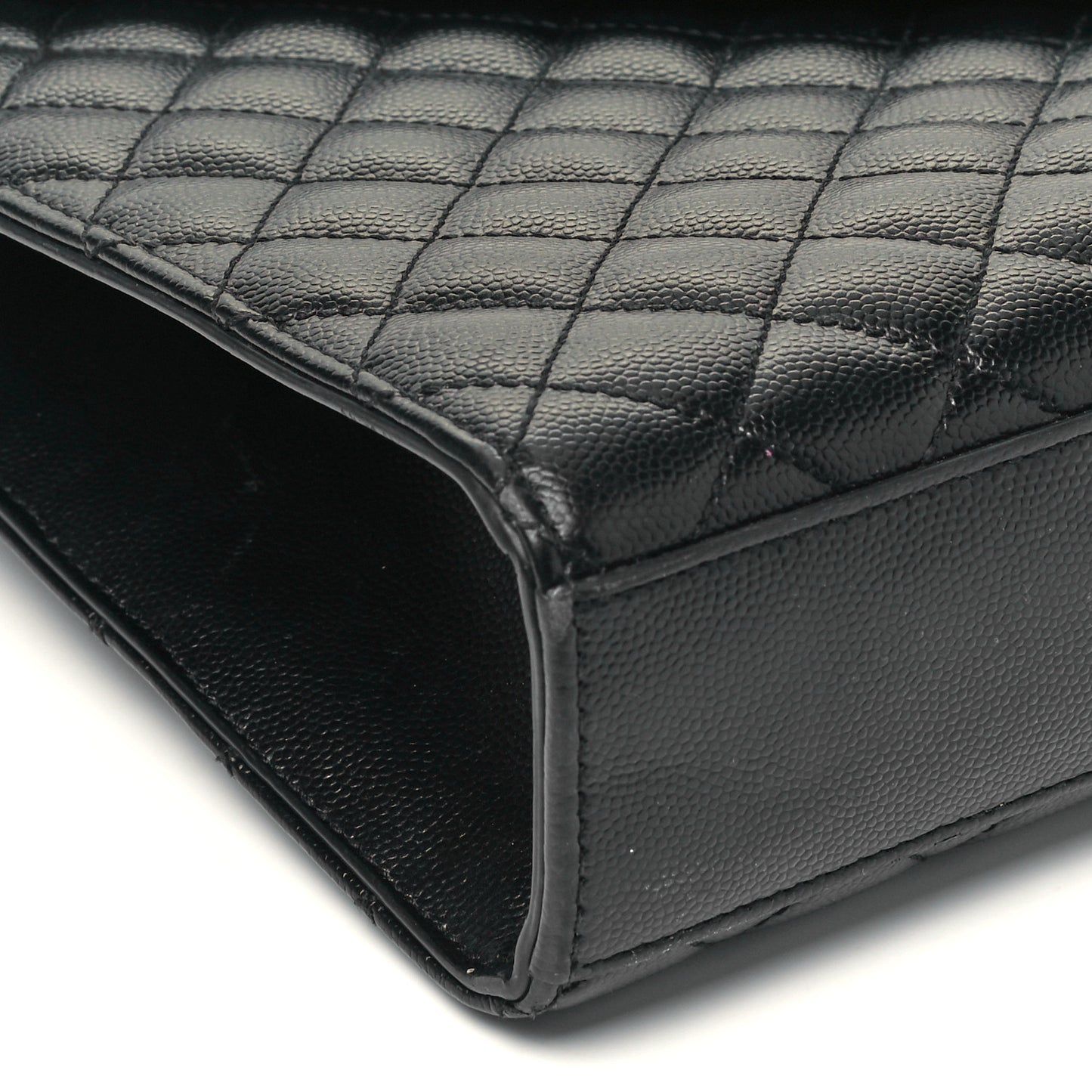 Grain De Poudre Textured Mixed Matelasse Large Triquilt Monogram Satchel Black