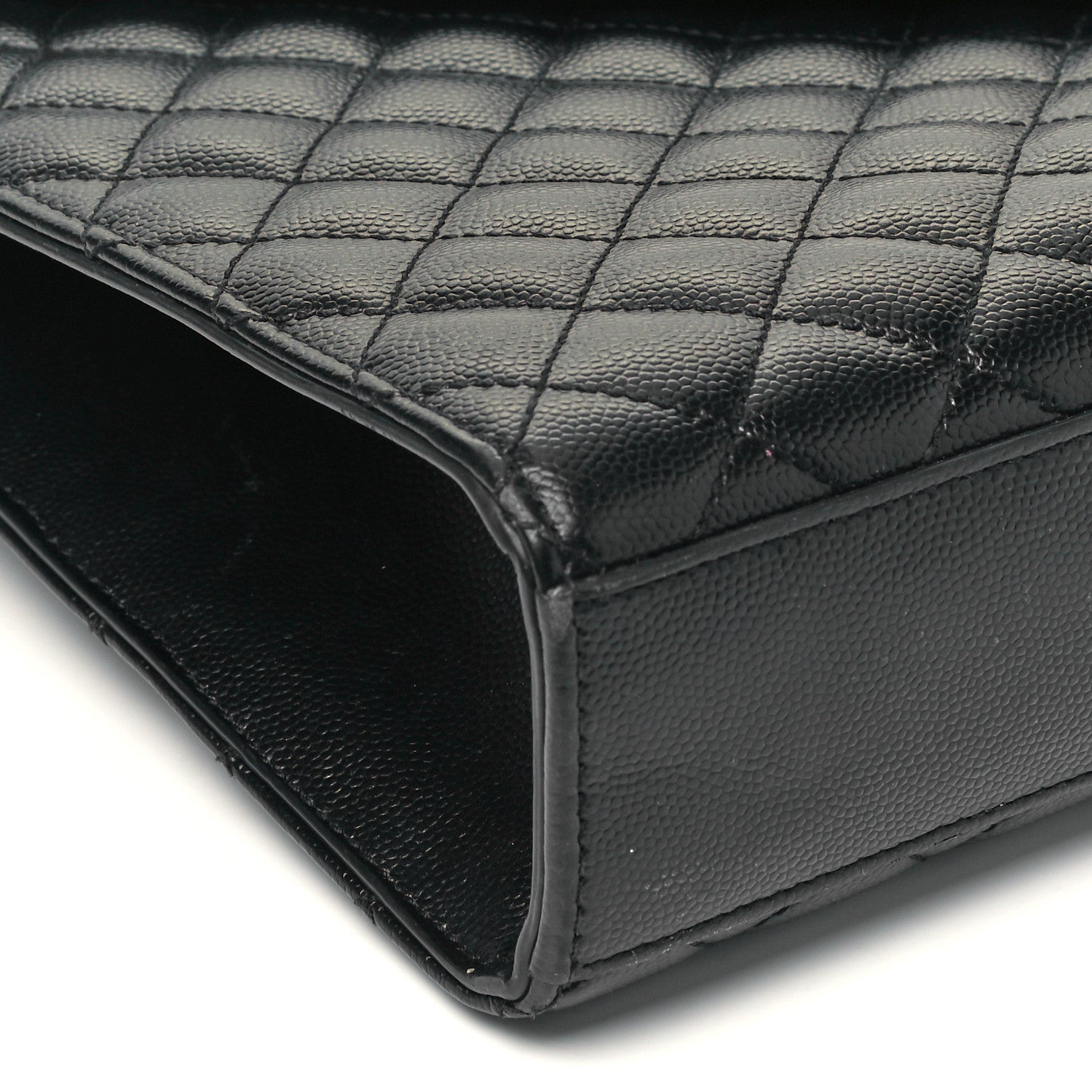 Saint Laurent Grain De Poudre Textured Mixed Matelasse Large Triquilt Monogram Satchel Black 6 of 7