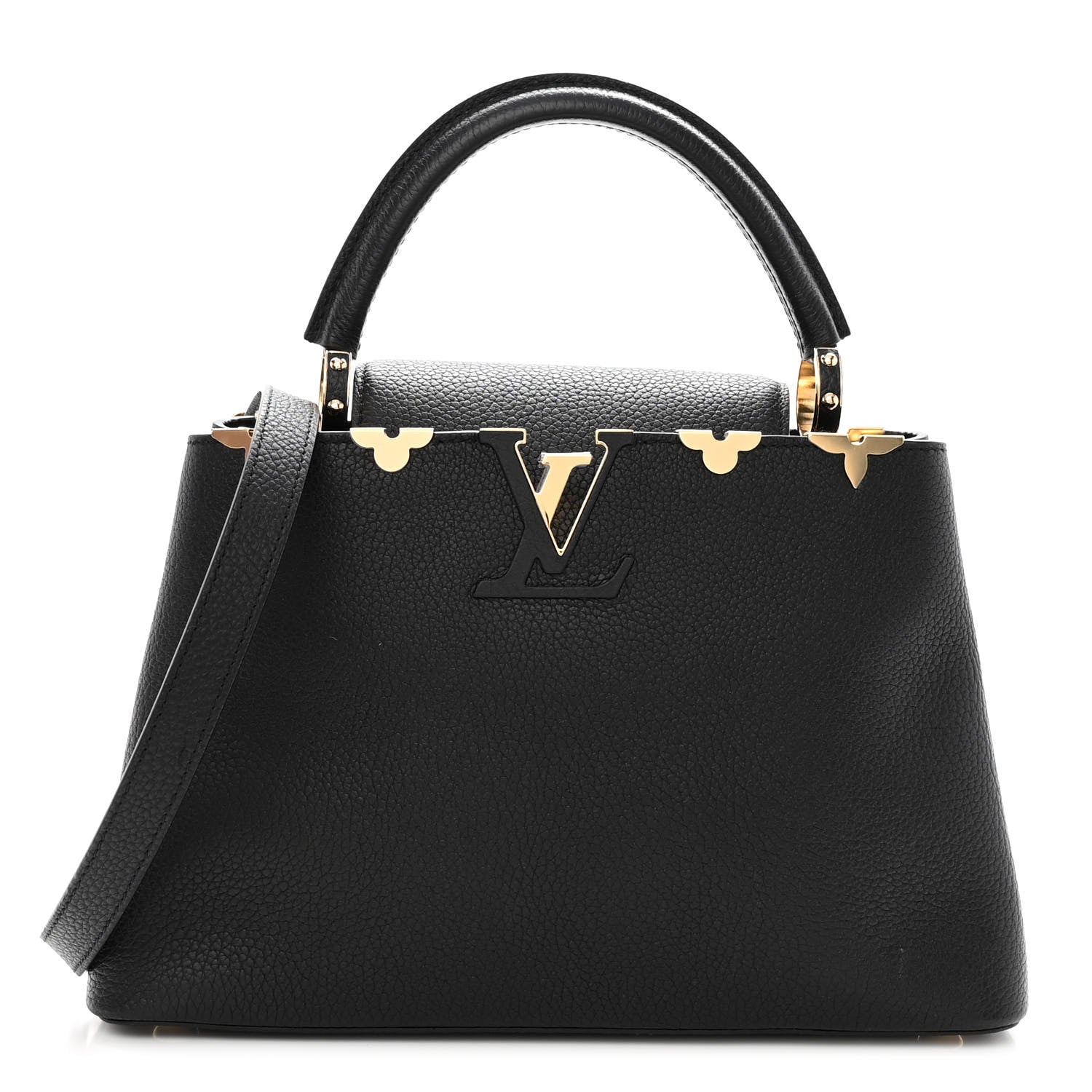 Louis Vuitton Taurillon Embellished Flower Crown Capucines PM Black 1 of 9