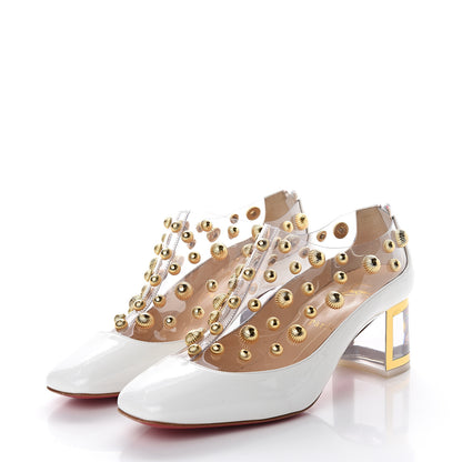 Christian Louboutin Patent PVC Space Odd 55 Pumps 38 Latte Gold 3 of 7