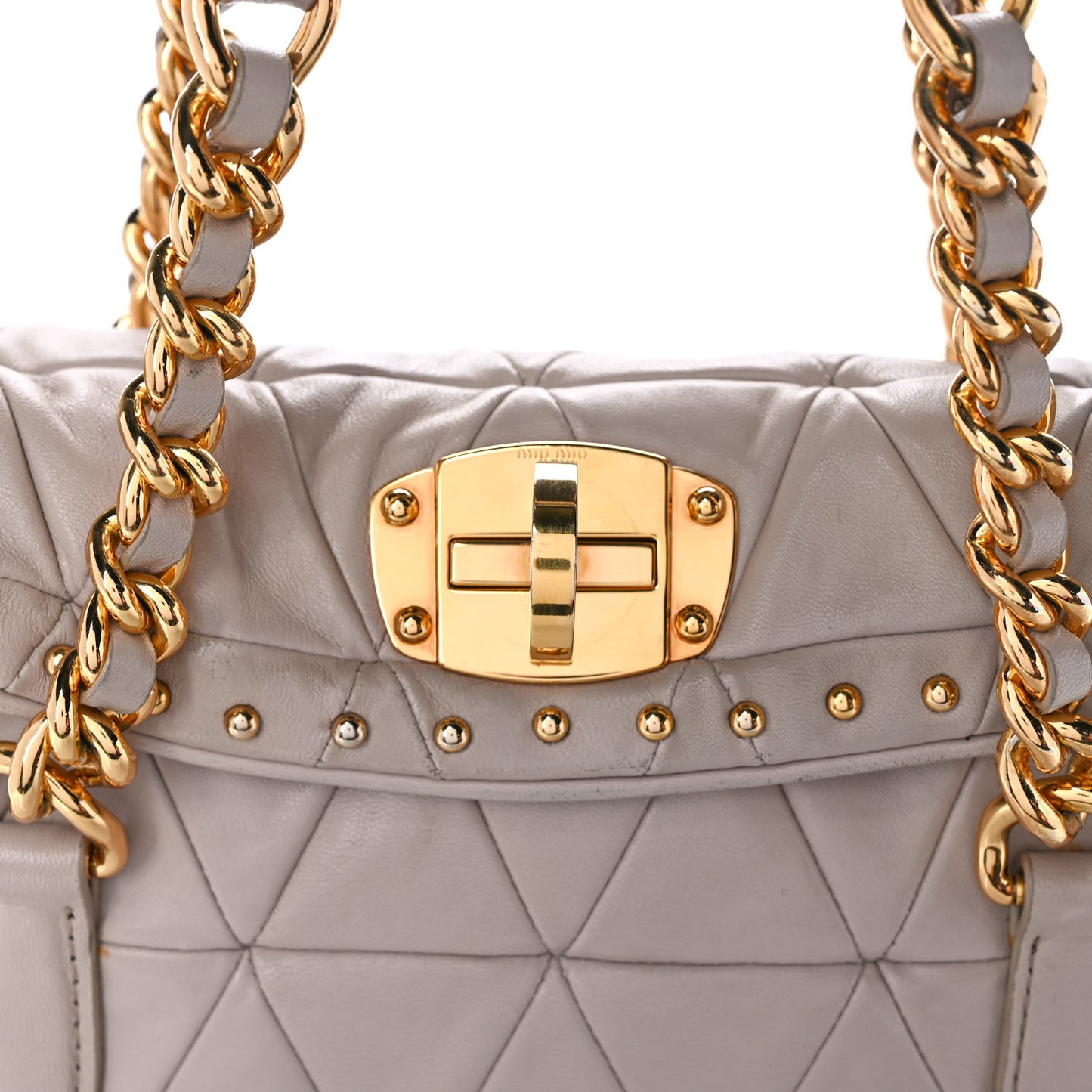 Nappa Quilted Studded Shoulder Bag Calce