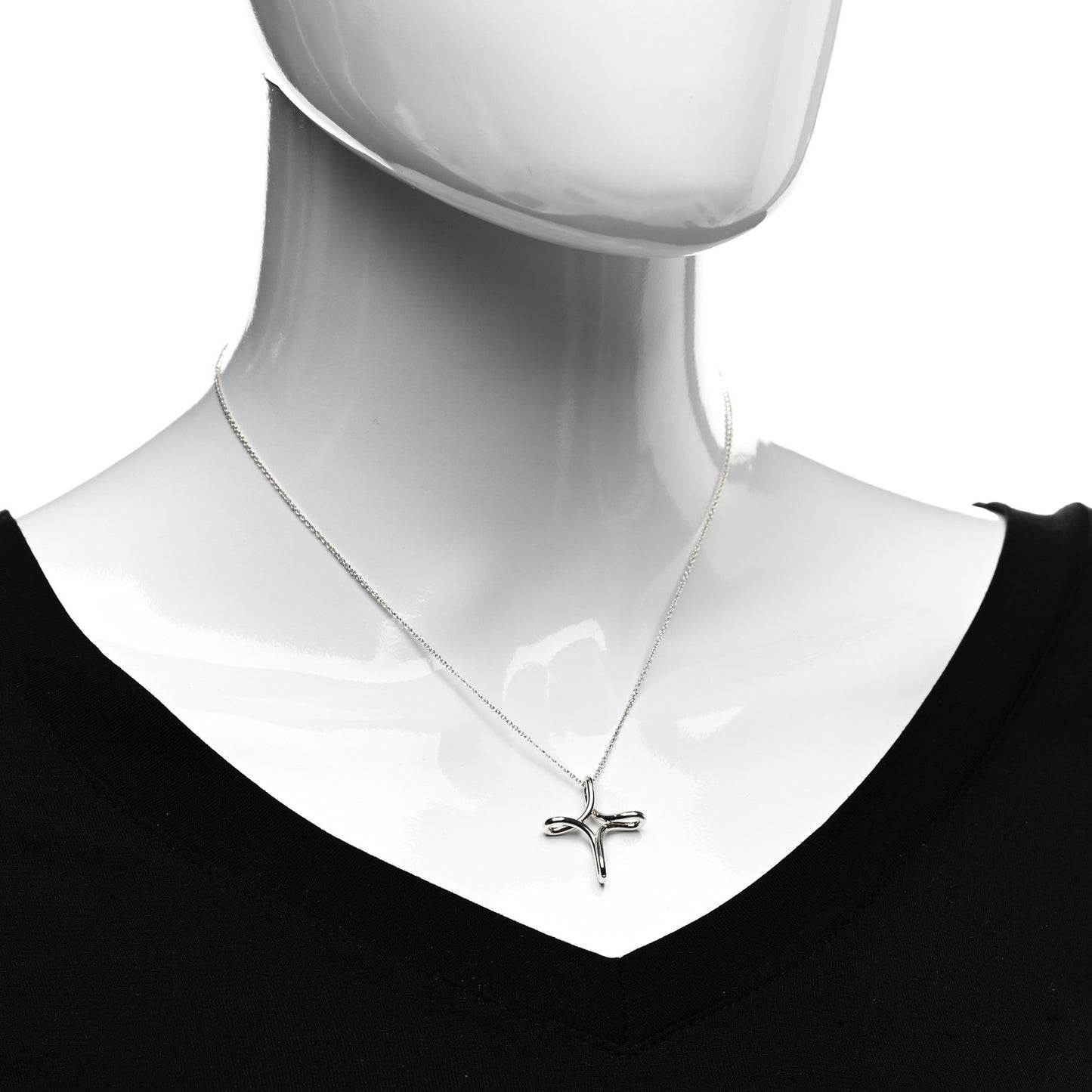 Sterling Silver Elsa Peretti Infinity Cross Pendant Necklace