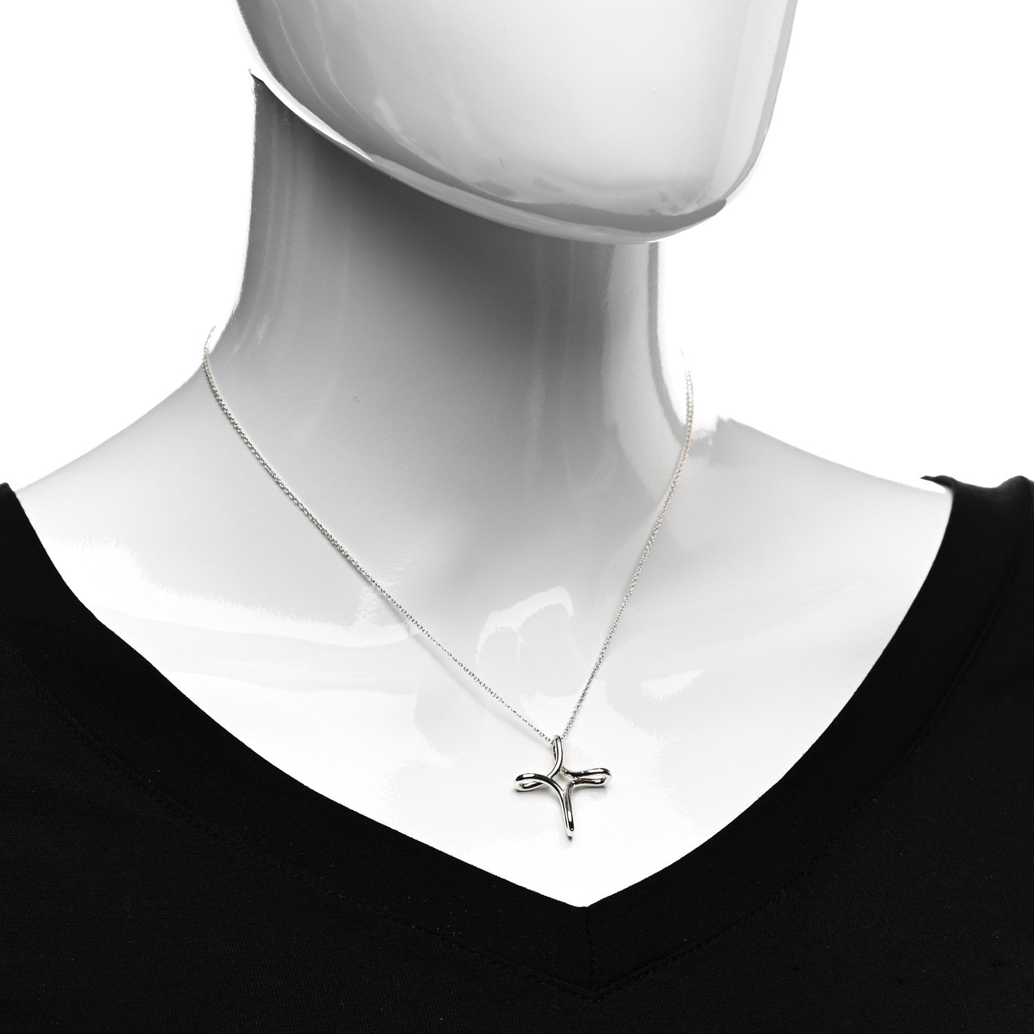 Tiffany Sterling Silver Elsa Peretti Infinity Cross Pendant Necklace 2 of 4