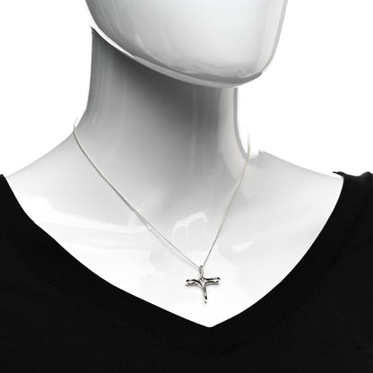 Tiffany Sterling Silver Elsa Peretti Infinity Cross Pendant Necklace 2 of 4