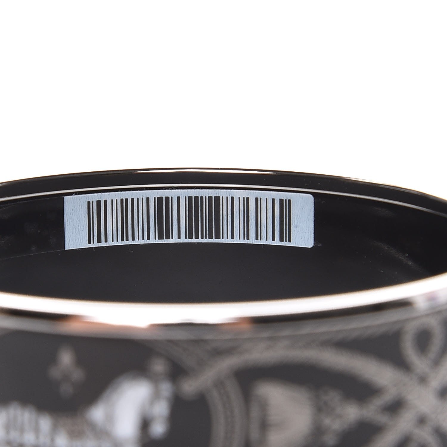 Hermes Enamel Printed Wide Grand Apparat Bracelet 62 Black 6 of 8