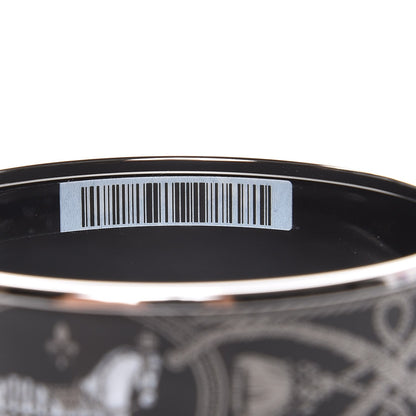 Hermes Enamel Printed Wide Grand Apparat Bracelet 62 Black 6 of 8