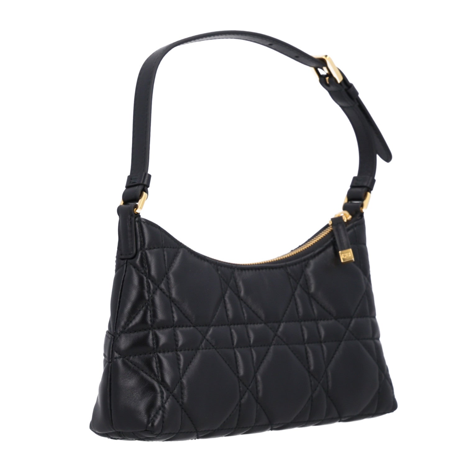 Christian Dior Calfskin Macrocannage Miss Caro Mini Hobo Bag Black 3 of 10