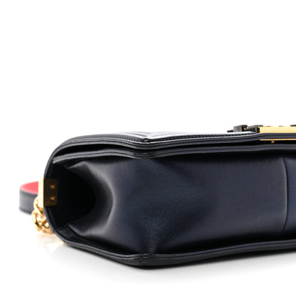 Chanel Lambskin Embossed Medium Boy Cube Flap Navy 9 of 10