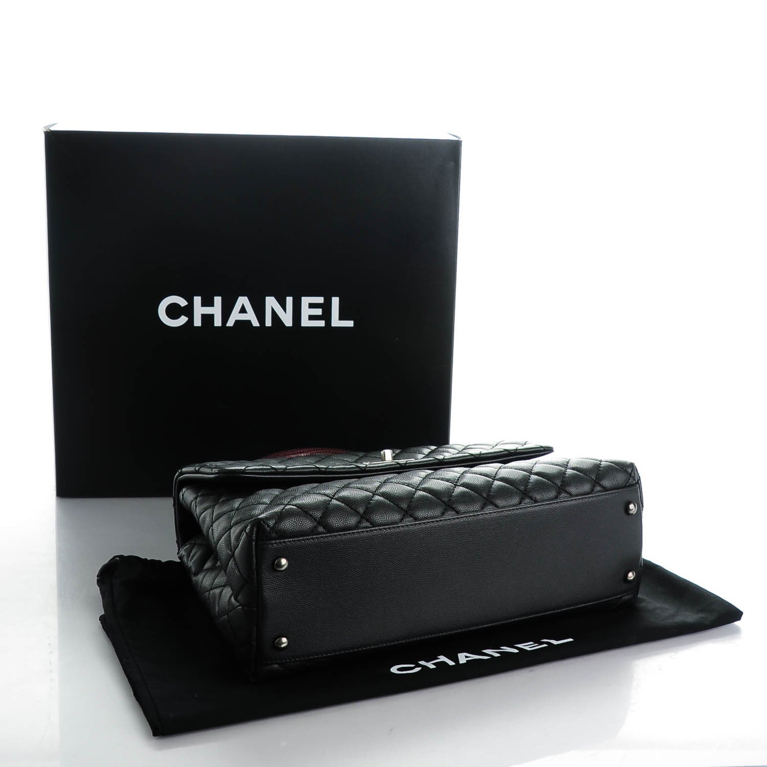 Chanel Caviar Lizard Quilted Medium Coco Handle Flap Black 4 of 7