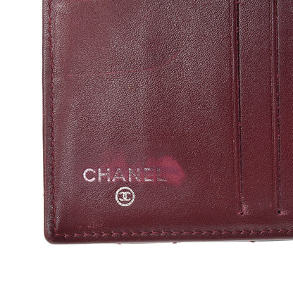 Chanel Patent Quilted Compact French Flap Wallet Dark Red 7 of 11