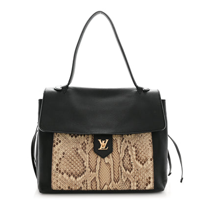 Louis Vuitton Calfskin Snakeskin Lockme MM Black 1 of 10