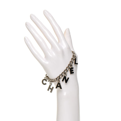 Chanel CC Logo Charms Bracelet Silver 2 of 4
