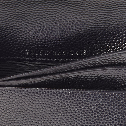 Saint Laurent Grain De Poudre Matelasse Chevron Monogram Zipped Card Case Black 7 of 9