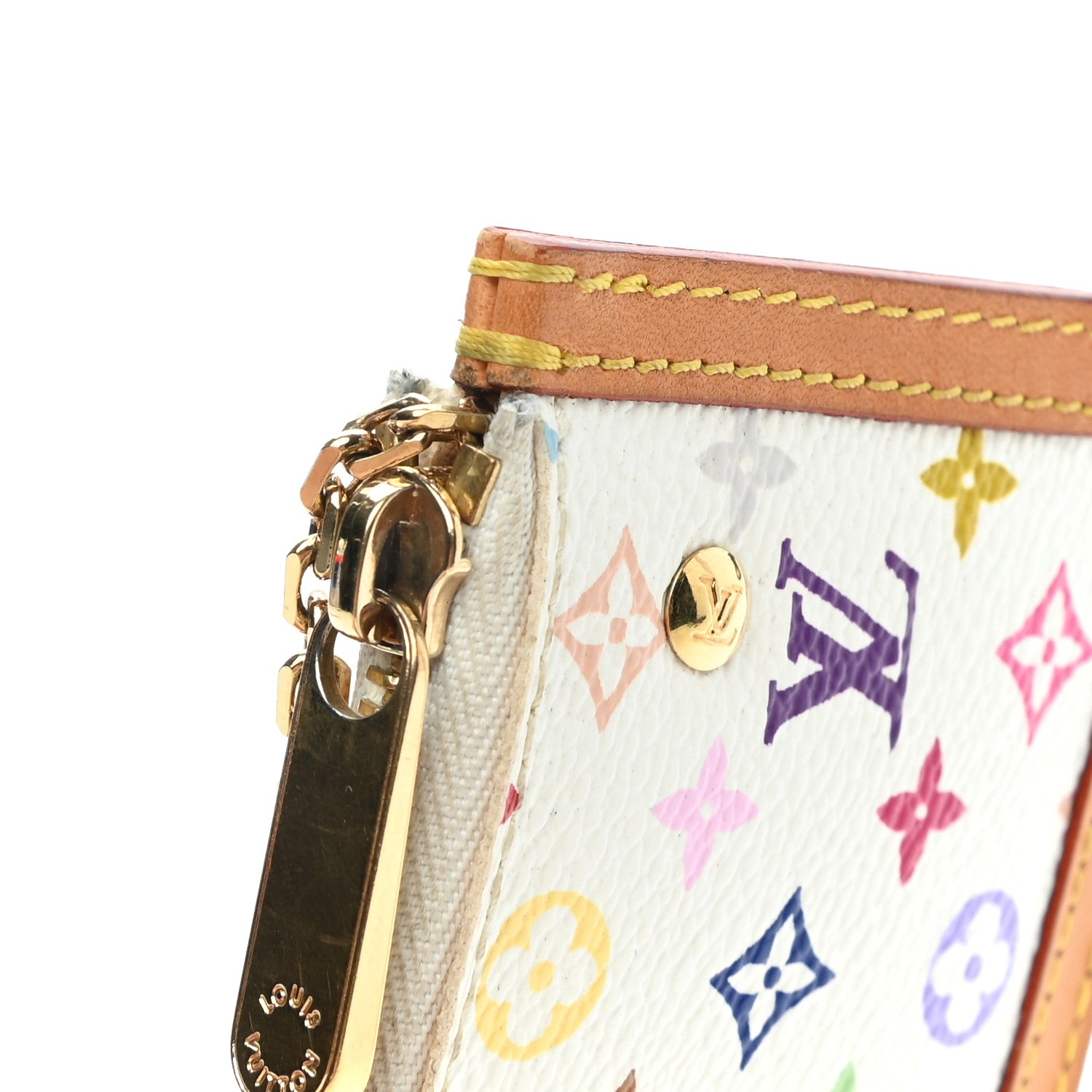 Louis Vuitton Monogram Multicolor Key Pouch White 10 of 10