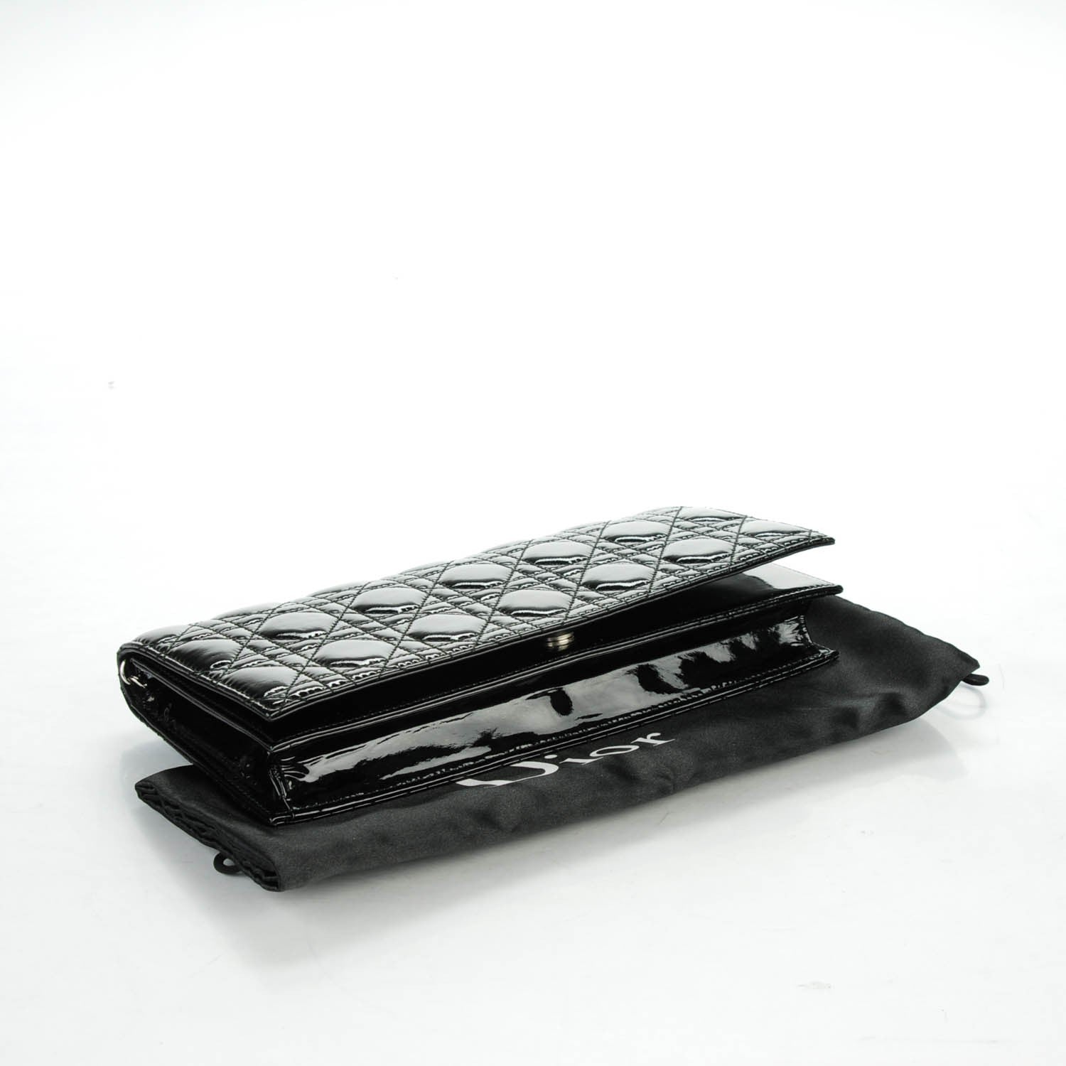 Christian Dior Patent Cannage Lady Dior Convertible Clutch Black 4 of 6