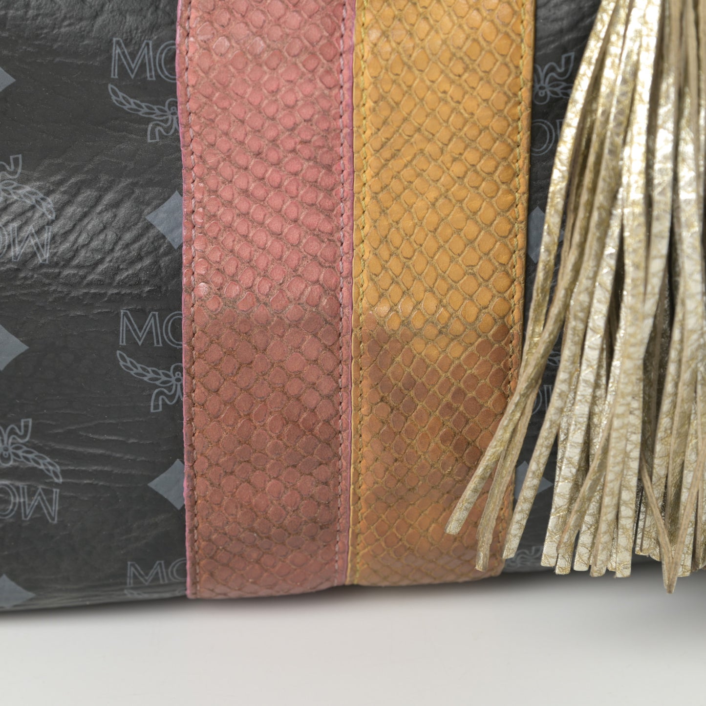 Visetos Striped Munich Lion Tote Black