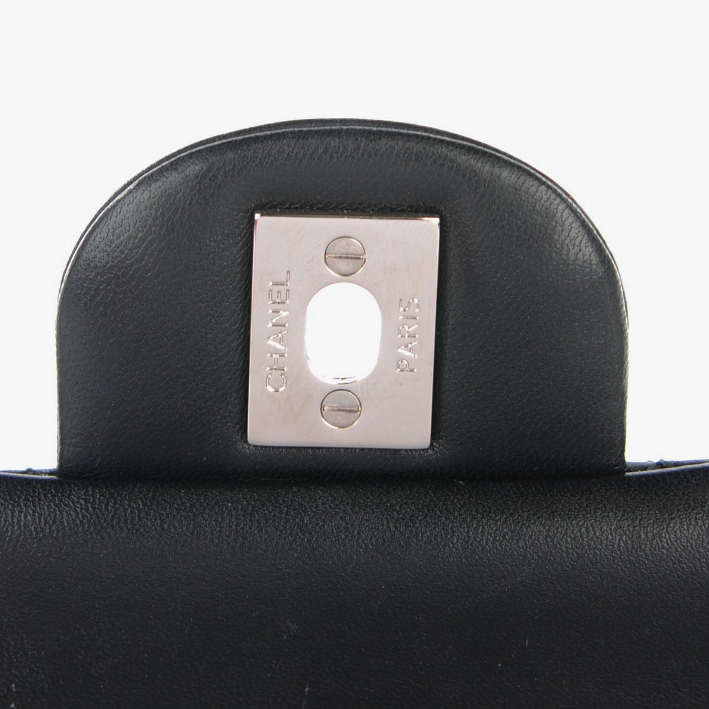 Lambskin Quilted Medium Double Flap Black