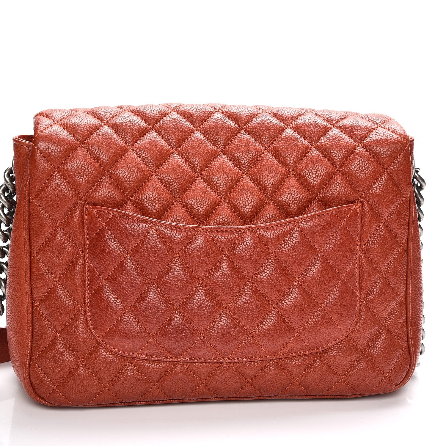 Chanel Caviar Quilted Medium Rock In Rome Single Flap Dark Red 5 of 13