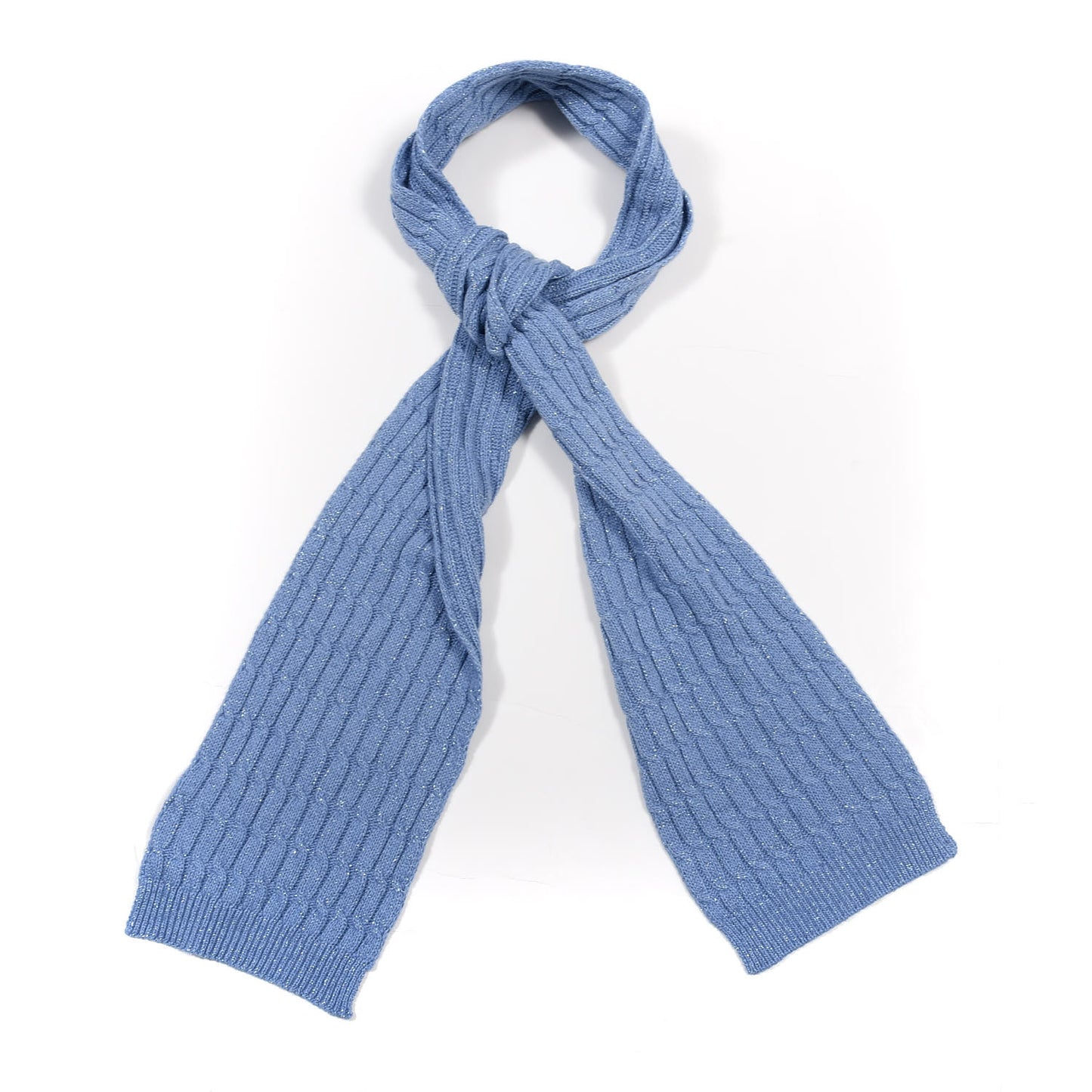 Wool Knit Shine Reg Scarf Bluette Sky Blue