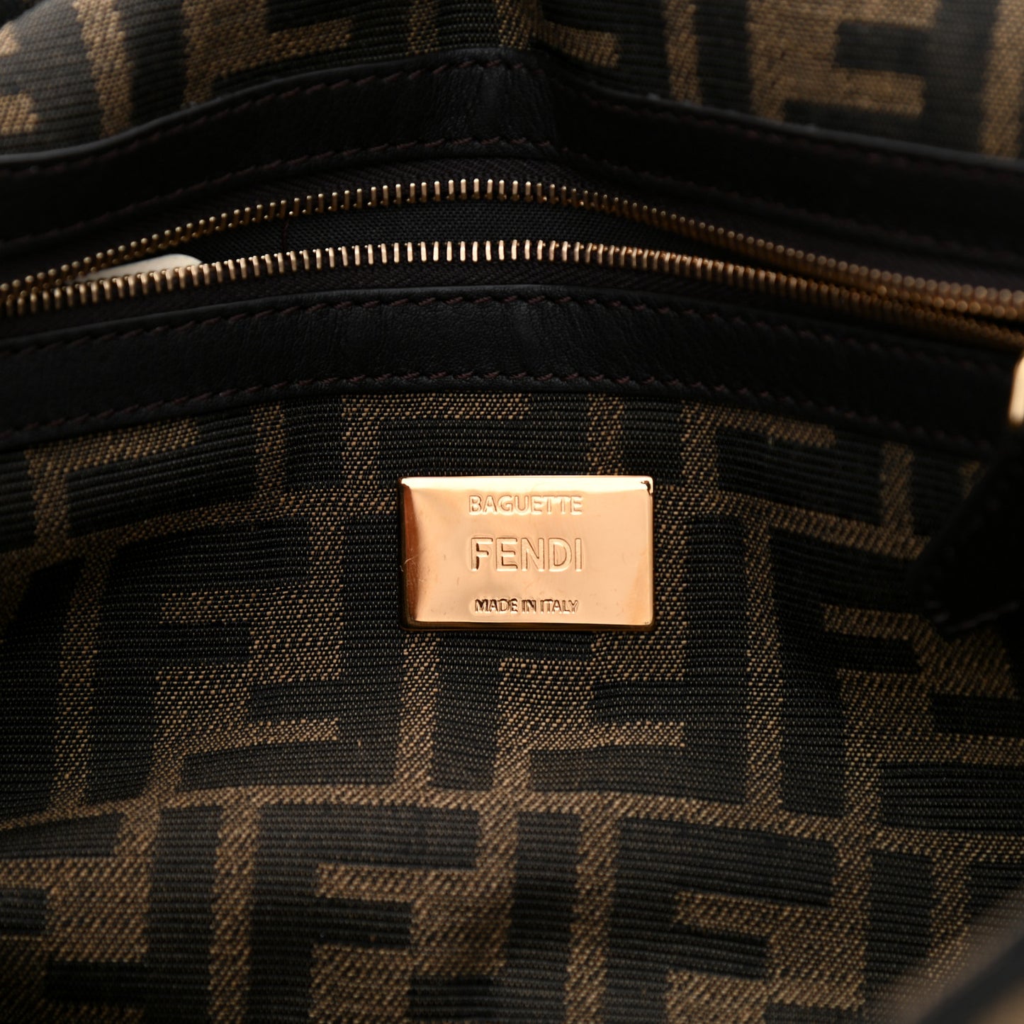 Fabric Jacquard FF 1974 Medium Baguette Tobacco Moro Black
