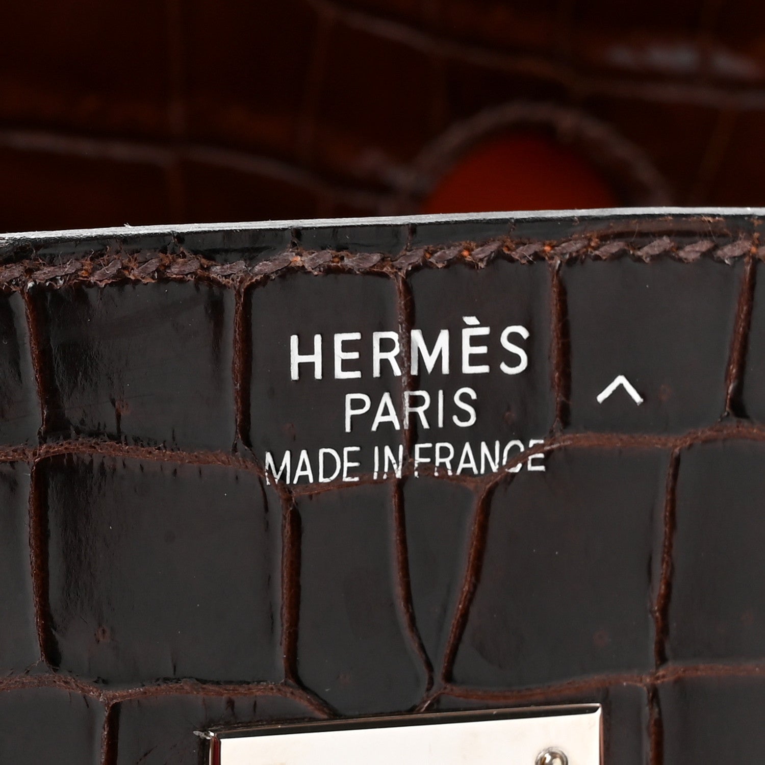 Hermes Shiny Porosus Crocodile Birkin 35 Havane Orange 6 of 23