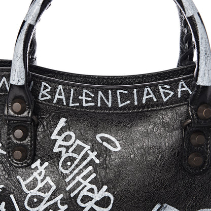 Balenciaga Agneau Classic Hardware Graffiti All Over S City Black 11 of 11
