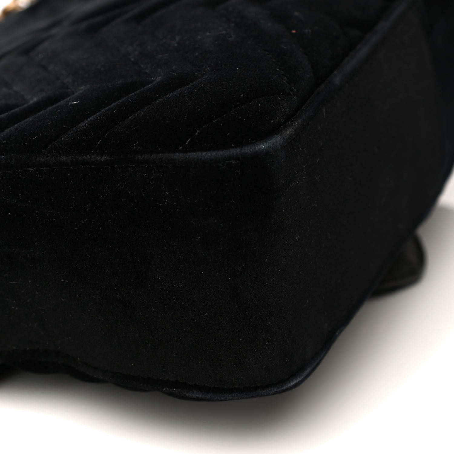 Gucci Velvet Matelasse Medium GG Marmont Shoulder Bag Black 12 of 14
