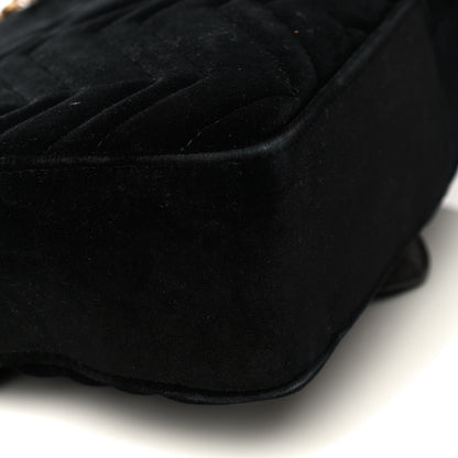 Gucci Velvet Matelasse Medium GG Marmont Shoulder Bag Black 12 of 14