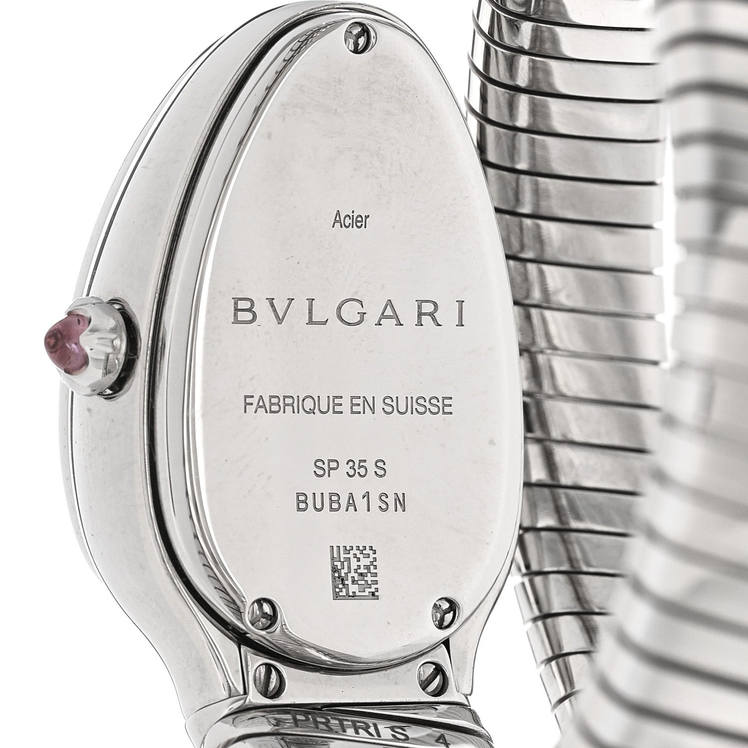 Bulgari Stainless Steel Diamond Bezel 35mm Serpenti Tubogas Quartz Watch Black 4 of 4
