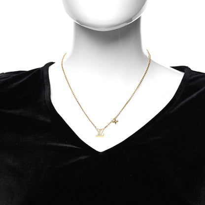 Louis Vuitton Metal Crystal LV Iconic Necklace Gold 2 of 6