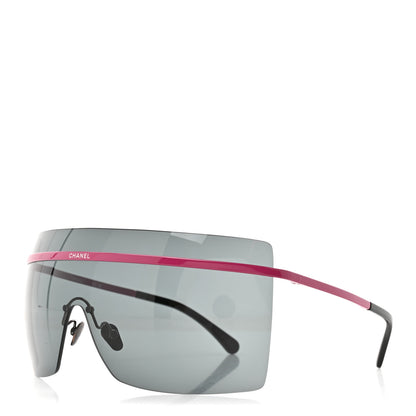 Chanel Metal Graphic Lines Shield Sunglasses 71586 Pink 1 of 8