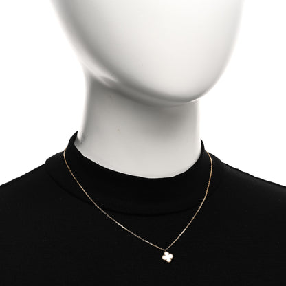 Van Cleef & Arpels 18K Yellow Gold Mother of Pearl Sweet Alhambra Pendant Necklace 2 of 5