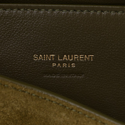 Saint Laurent Suede Medium Reversible Monogram Kate Satchel Olive 10 of 17