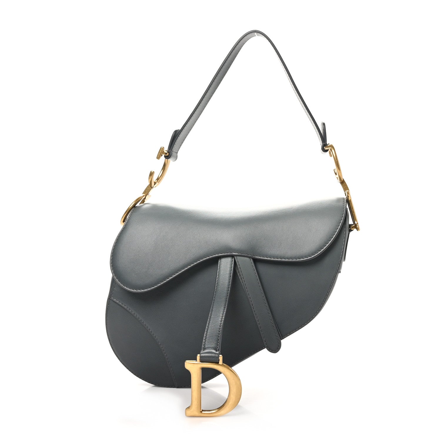 Christian Dior Calfskin Saddle Bag Gris 1 of 10