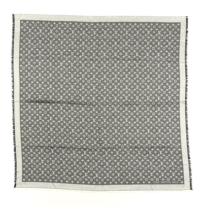 Louis Vuitton Silk Wool Monogram Denim Shawl Black 1 of 7