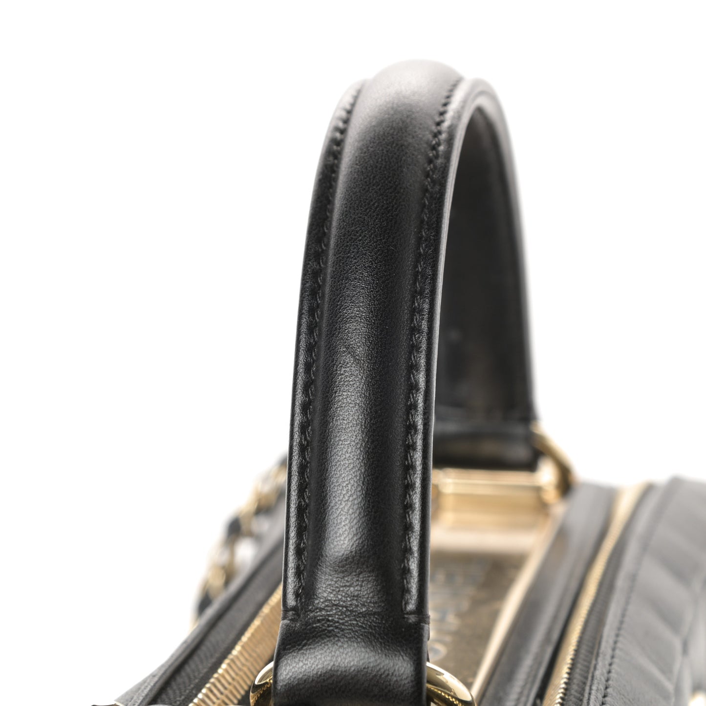 Lambskin Quilted Medium Trendy CC Bowling Bag Black