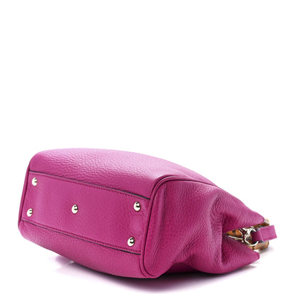 Gucci Pebbled Calfskin Mini Bamboo Shopper Tote Bright Bougainvillea 11 of 13