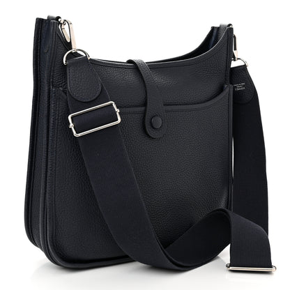 Hermes Taurillon Clemence Evelyne III PM Bleu Nuit 2 of 10
