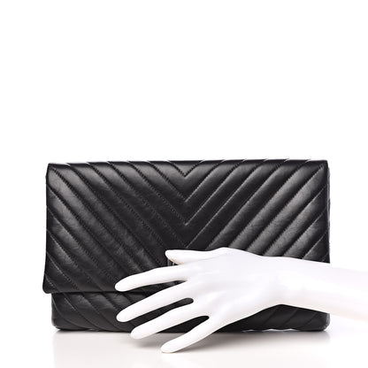 Chanel Aged Calfskin Chevron Quilted Reissue 2.55 Clutch Black 2 of 11