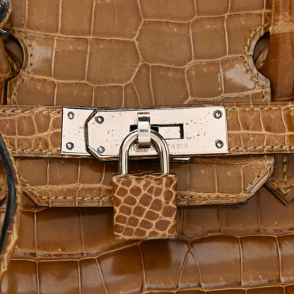 Hermes Shiny Porosus Crocodile Birkin 30 Ficelle Chartreuse 42 of 42