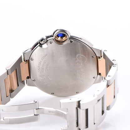 Cartier Stainless Steel 18K Pink Gold 38mm Ballon Bleu De Two Timezone Quartz Watch 9 of 12