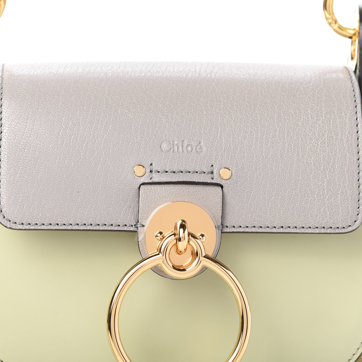 Chloe Goatskin Shiny Calfskin Small Tess Bag Stormy Grey 10 of 12