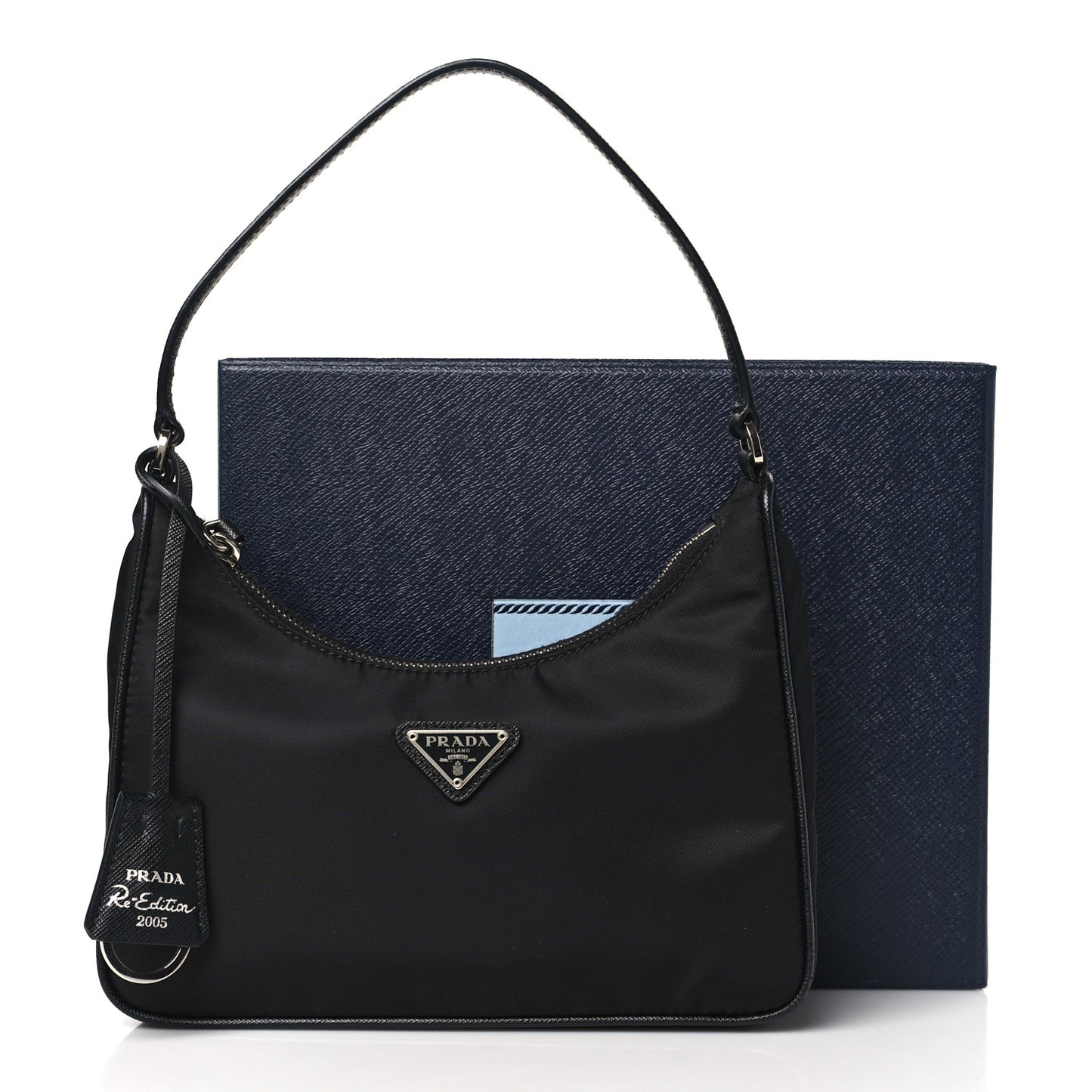 Tessuto Nylon Saffiano Mini Re-Edition 2005 Bag Black