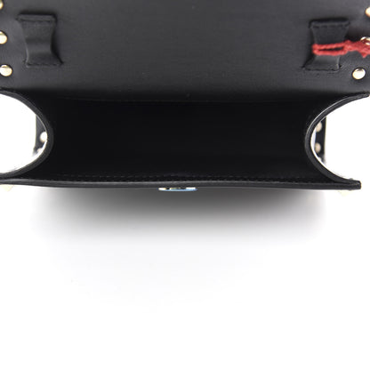 Valentino Garavani Vitello Rockstud Flap Crossbody Bag Black 5 of 9