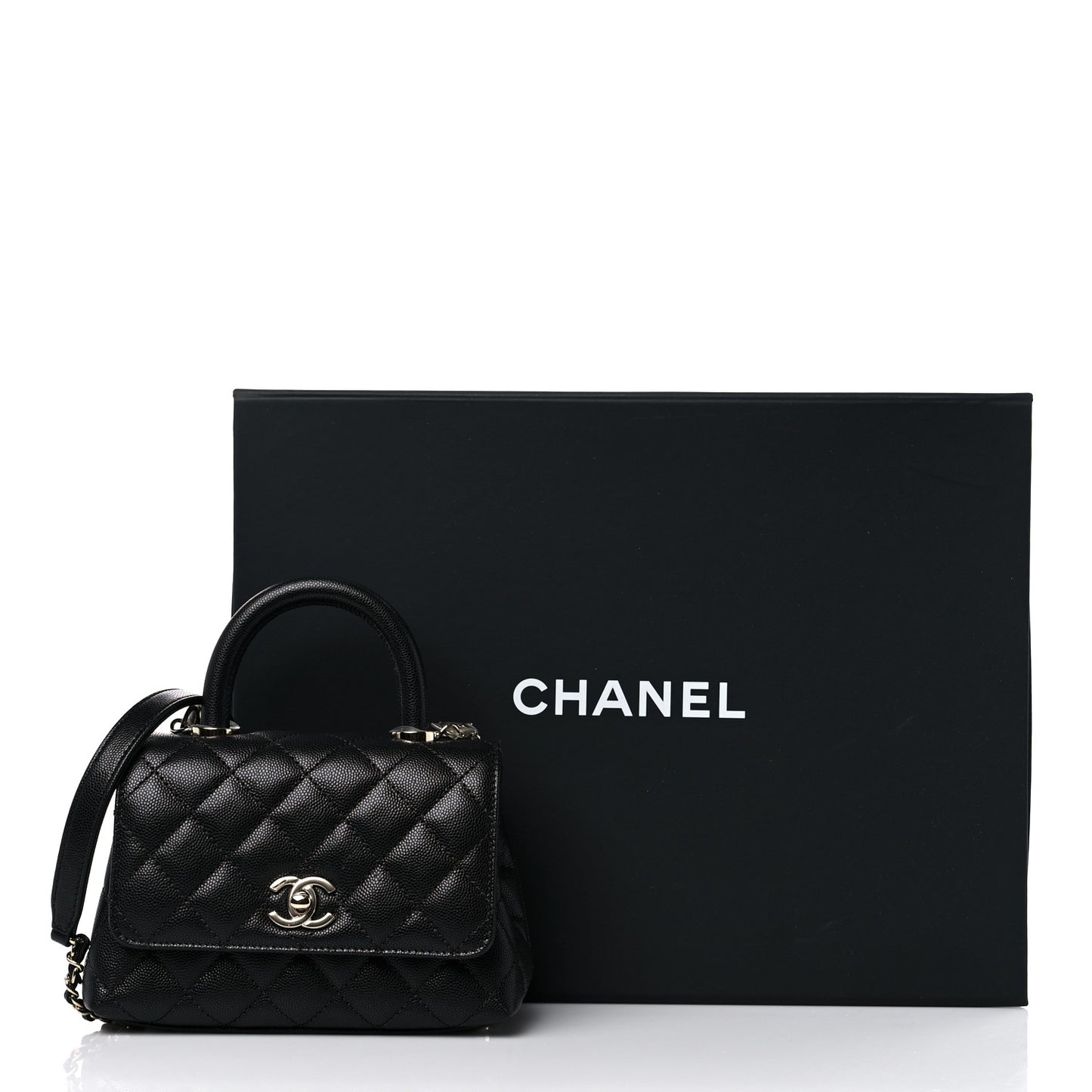 Caviar Quilted Extra Mini Coco Handle Flap Black