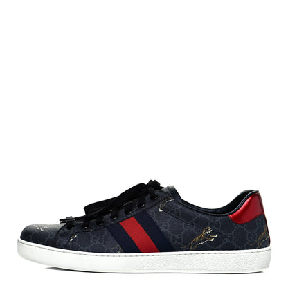 Gucci GG Supreme Monogram Tiger Ayers Web Mens New Ace Sneakers 10 Black 1 of 7
