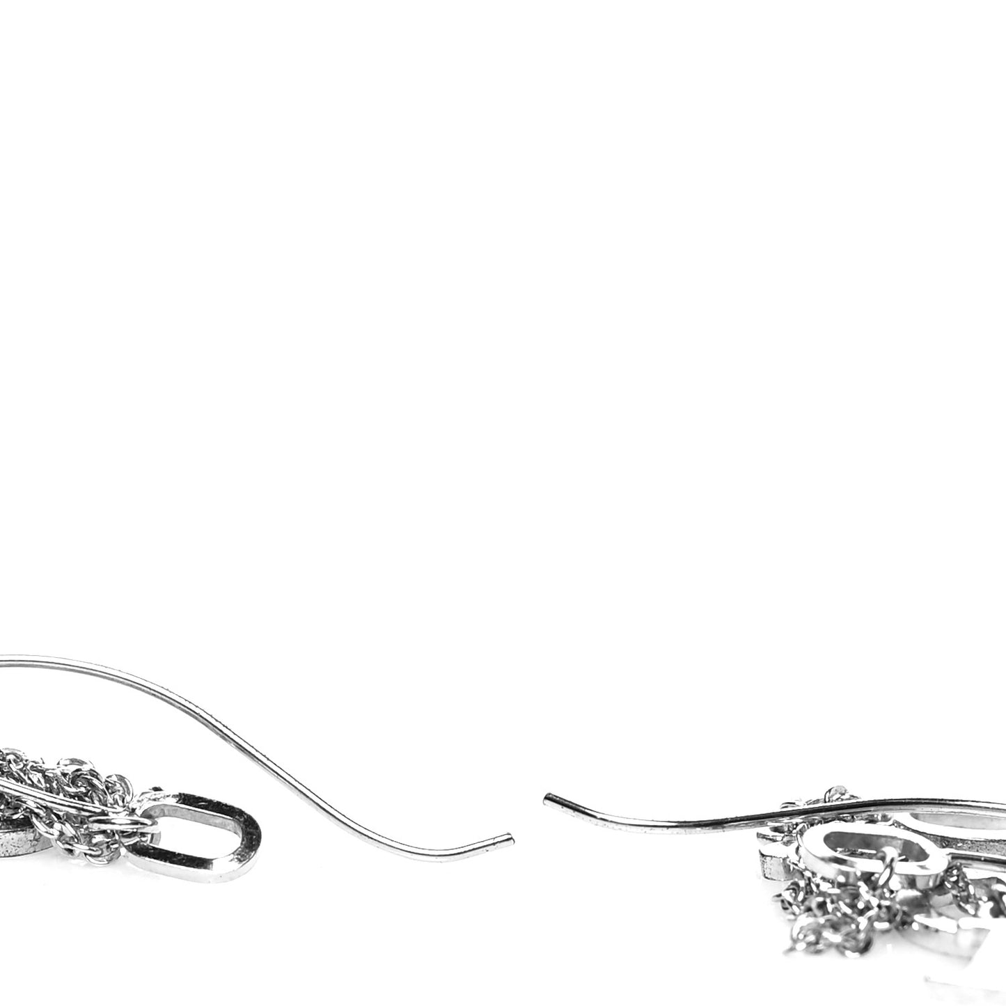 Logo Dangle Earrings Silver