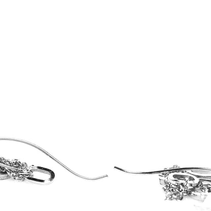 Christian Dior Logo Dangle Earrings Silver 3 of 3