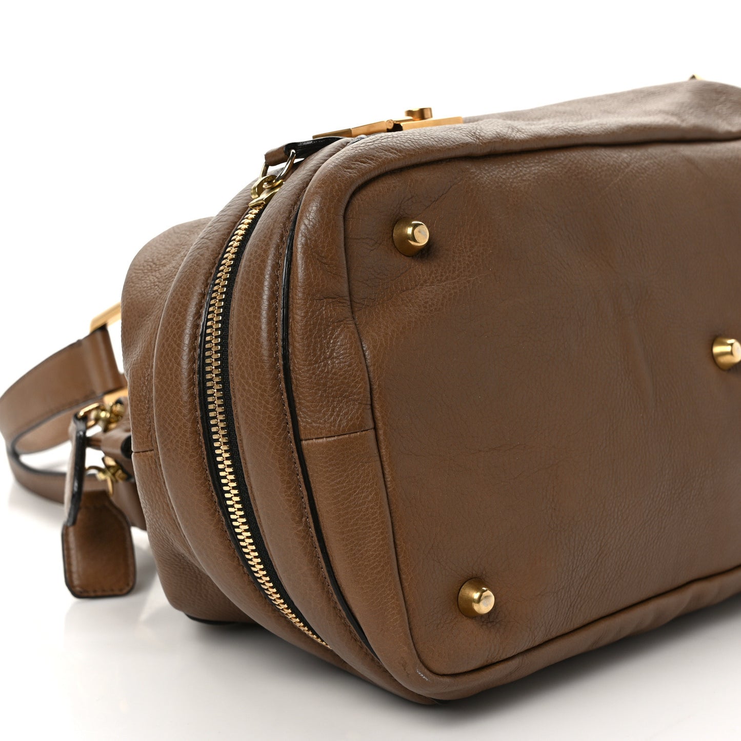 Calfskin Cary Zipped Shoulder Bag Taupe